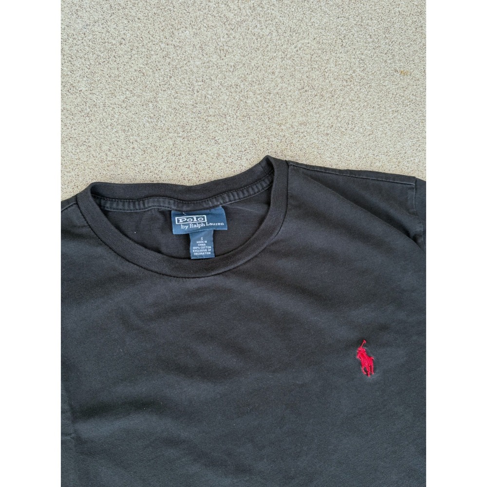 Polo Ralph Lauren Mens Small T-Shirt - Black Red Pony Logo Short Sleeve - Picture 3 of 3